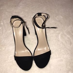 Dream Paris Black Velvet Strappy Heels